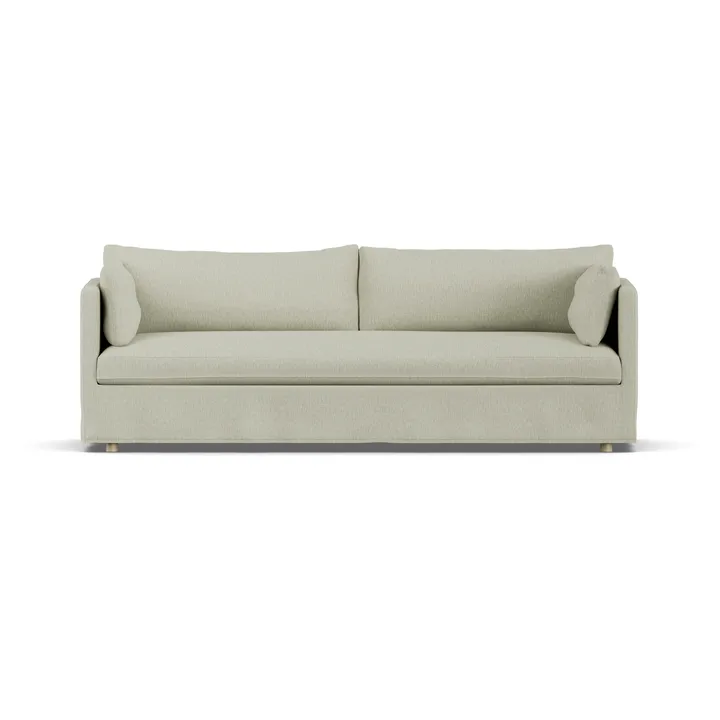 Linnevik καναπές - Luiza beige 3981-Λευκή λαδωμένη δρυς, 4 θέσεων, με φούστα - 1898