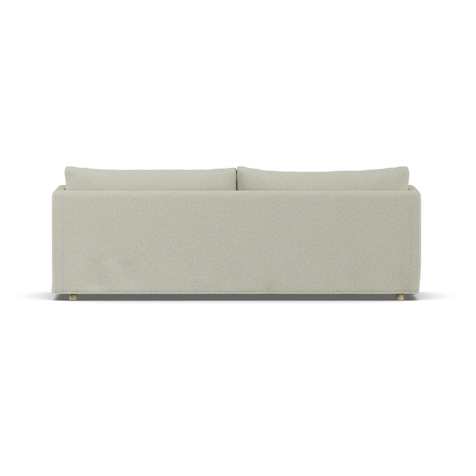 Linnevik καναπές, Luiza beige 3981-Λευκή λαδωμένη δρυς, 4 θέσεων, με φούστα 1898