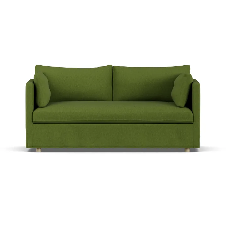 Linnevik καναπές - Luiza Green 3975-Λευκή λαδωμένη δρυς, 2 θέσεων, με φούστα - 1898