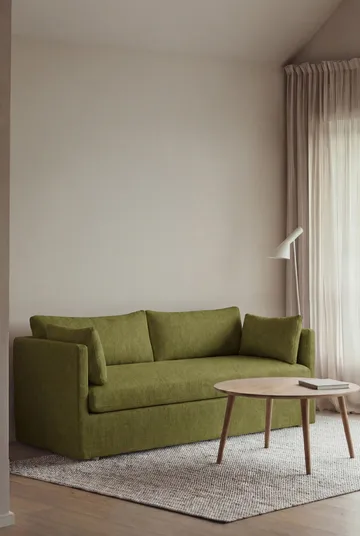 Linnevik καναπές - Luiza Green 3975-Λευκή λαδωμένη δρυς, 2 θέσεων, με φούστα - 1898