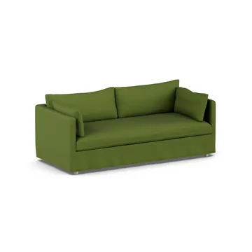 Linnevik καναπές - Luiza green 3975-Λευκή λαδωμένη δρυς, 3 θέσεων, με φούστα - 1898