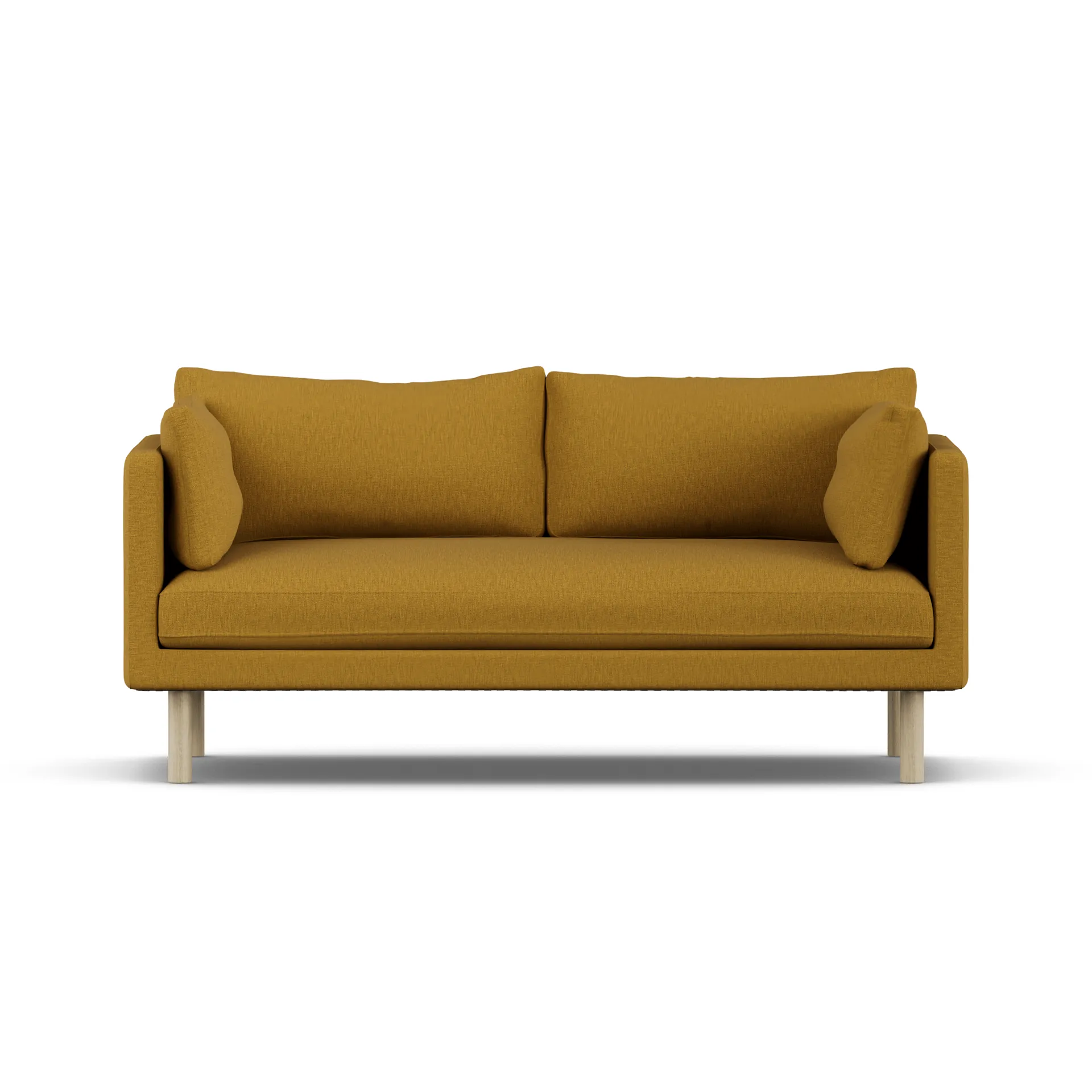Linnevik καναπές, Luiza Mustard 3972-Λευκή λαδωμένη δρυς, 2 θέσεων, χωρίς φούστα 1898