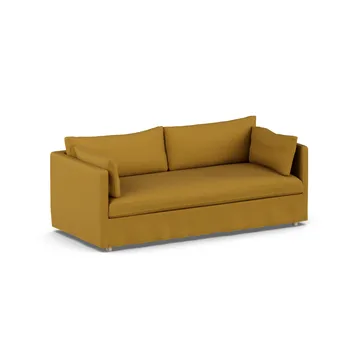 Linnevik καναπές - Luiza Mustard 3972-Λευκή λαδωμένη δρυς, 3 θέσεων, με φούστα - 1898