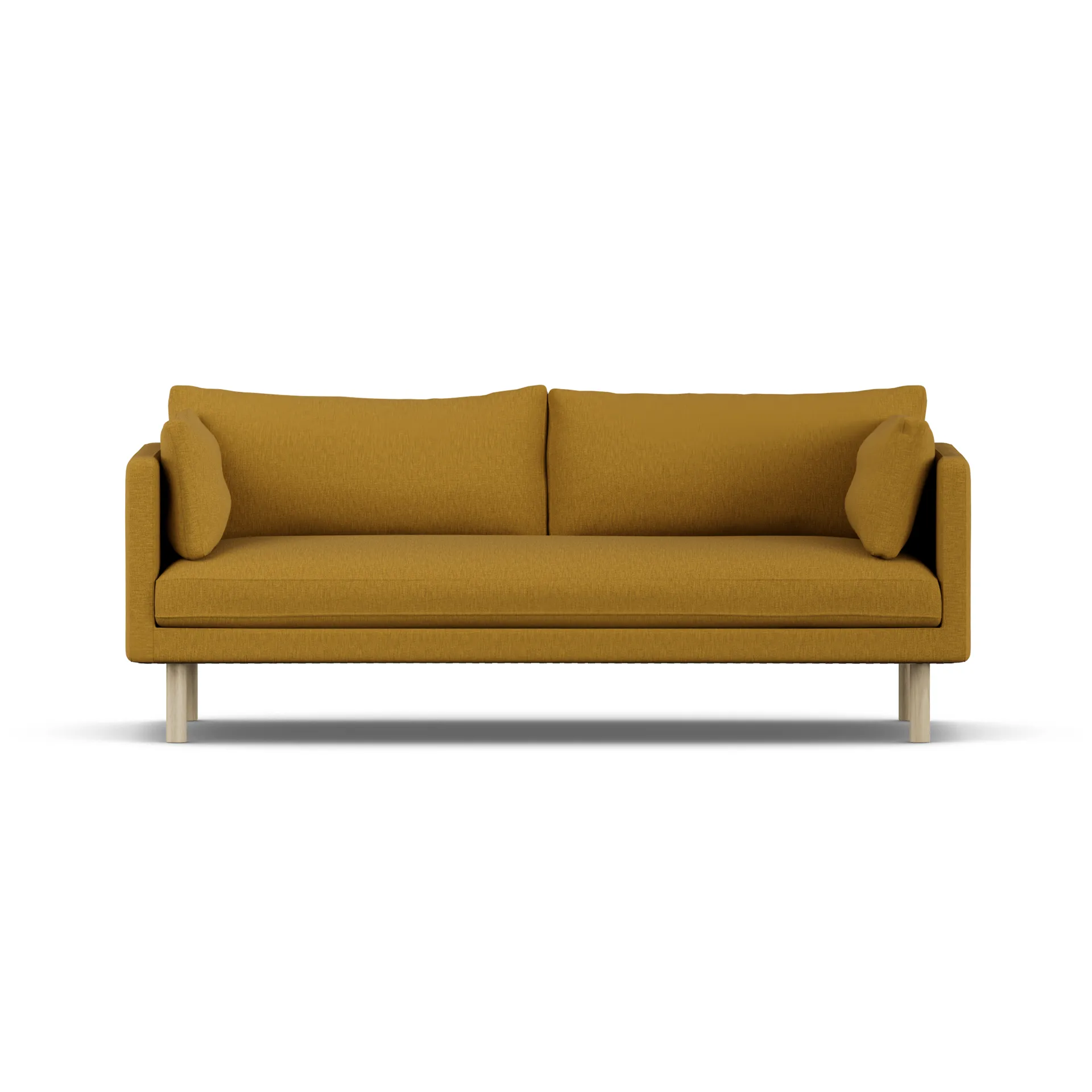 Linnevik καναπές, Luiza Mustard 3972-Λευκή λαδωμένη δρυς, 3 θέσεων, χωρίς φούστα 1898