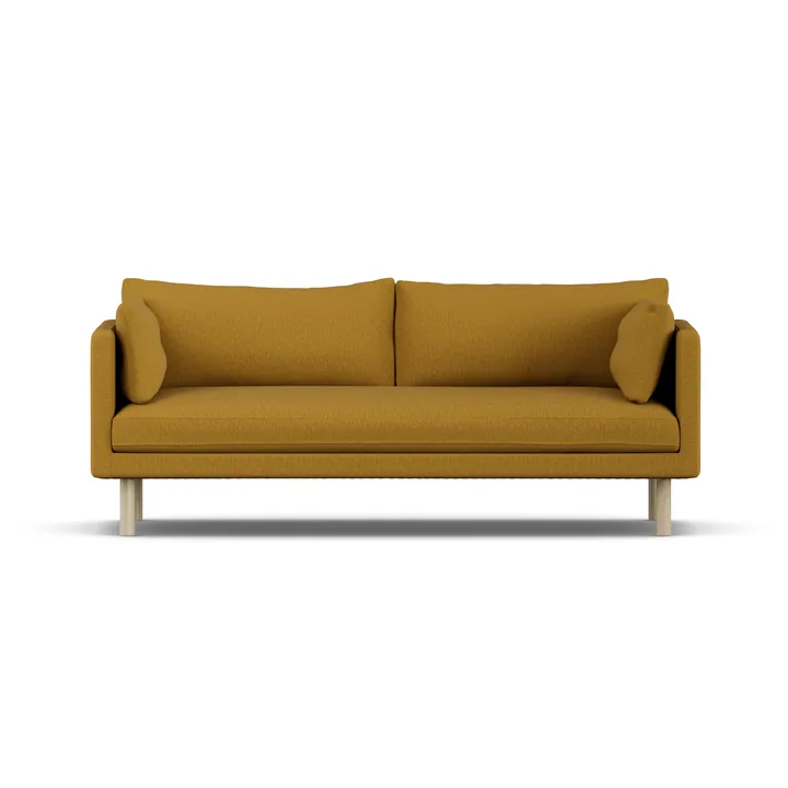 Linnevik καναπές - Luiza Mustard 3972-Λευκή λαδωμένη δρυς, 3 θέσεων, χωρίς φούστα - 1898