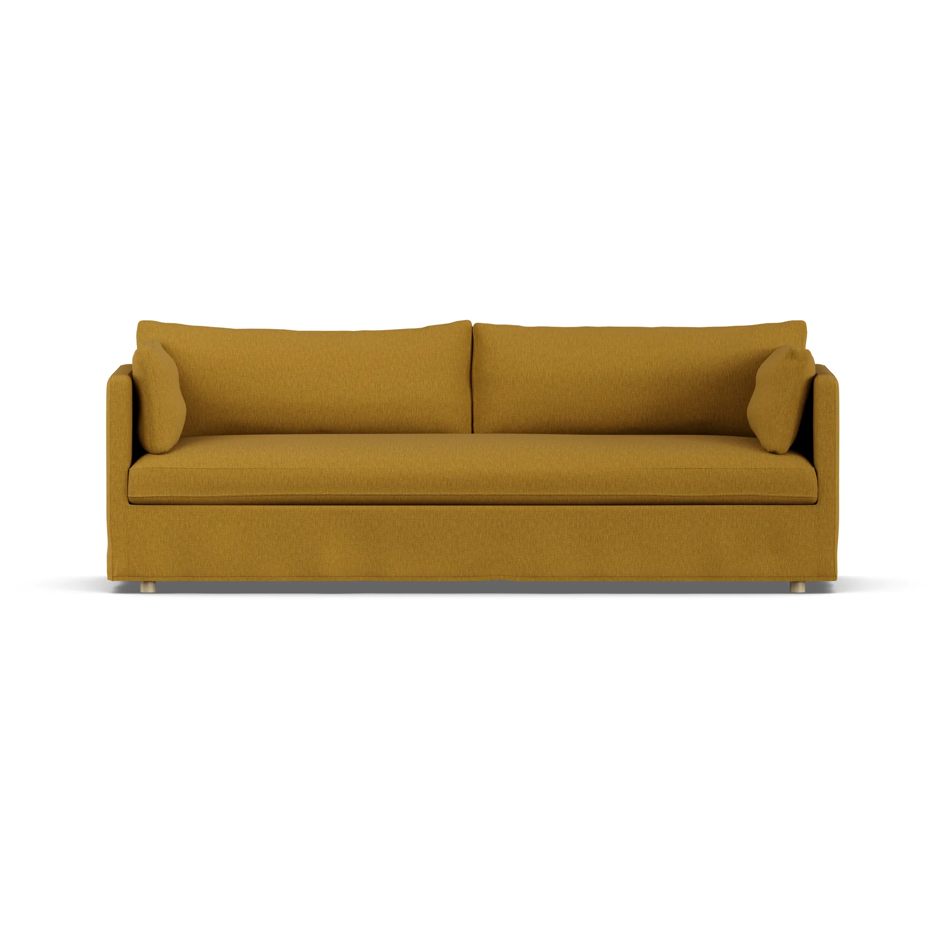 Linnevik καναπές, Luiza Mustard 3972-Λευκή λαδωμένη δρυς, 4 θέσεων, με φούστα 1898