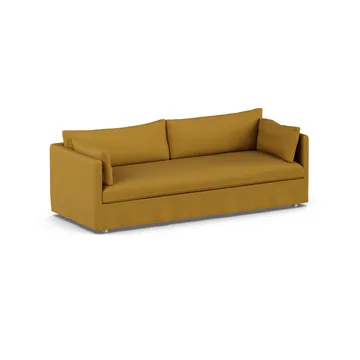 Linnevik καναπές - Luiza Mustard 3972-Λευκή λαδωμένη δρυς, 4 θέσεων, με φούστα - 1898