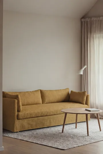 Linnevik καναπές - Luiza Mustard 3972-Λευκή λαδωμένη δρυς, 4 θέσεων, με φούστα - 1898