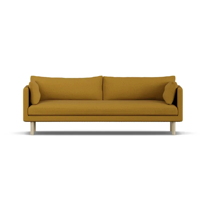 Linnevik καναπές - Luiza Mustard 3972-Λευκή λαδωμένη δρυς, 4 θέσεων, χωρίς φούστα - 1898