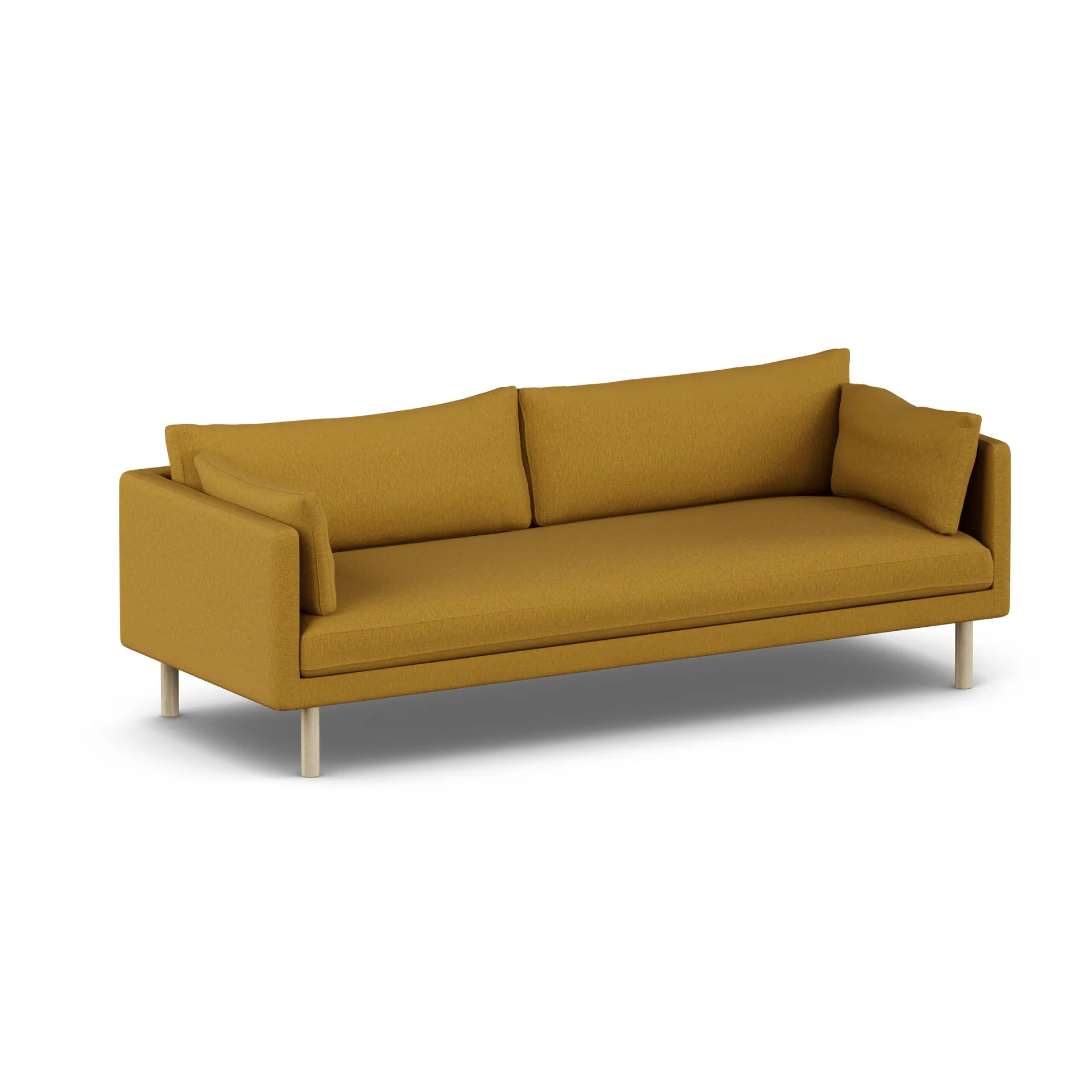 Linnevik καναπές, Luiza Mustard 3972-Λευκή λαδωμένη δρυς, 4 θέσεων, χωρίς φούστα 1898