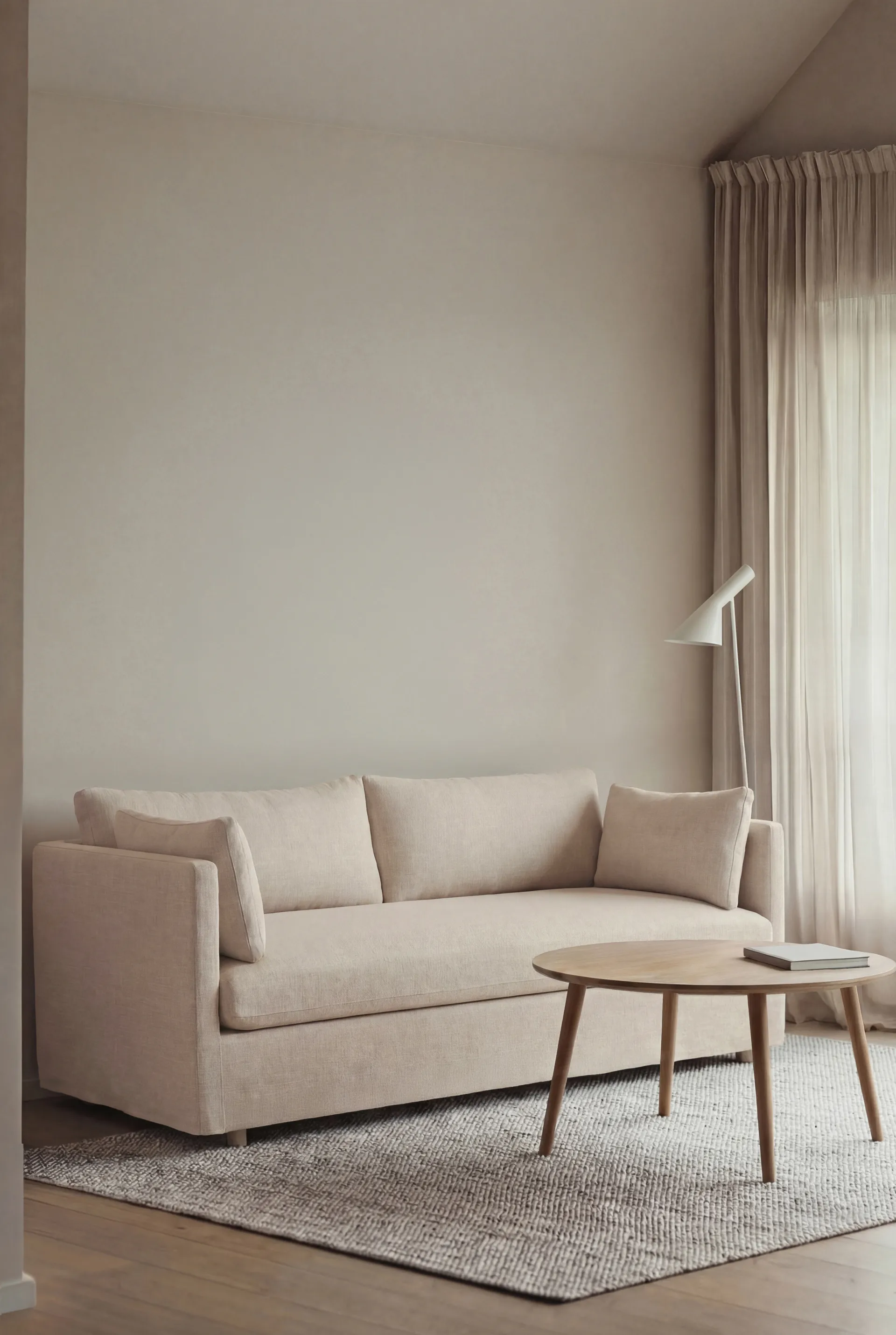 Linnevik καναπές, Oslo Nature 1540-Λευκή λαδωμένη δρυς, 2 θέσεων, με φούστα 1898