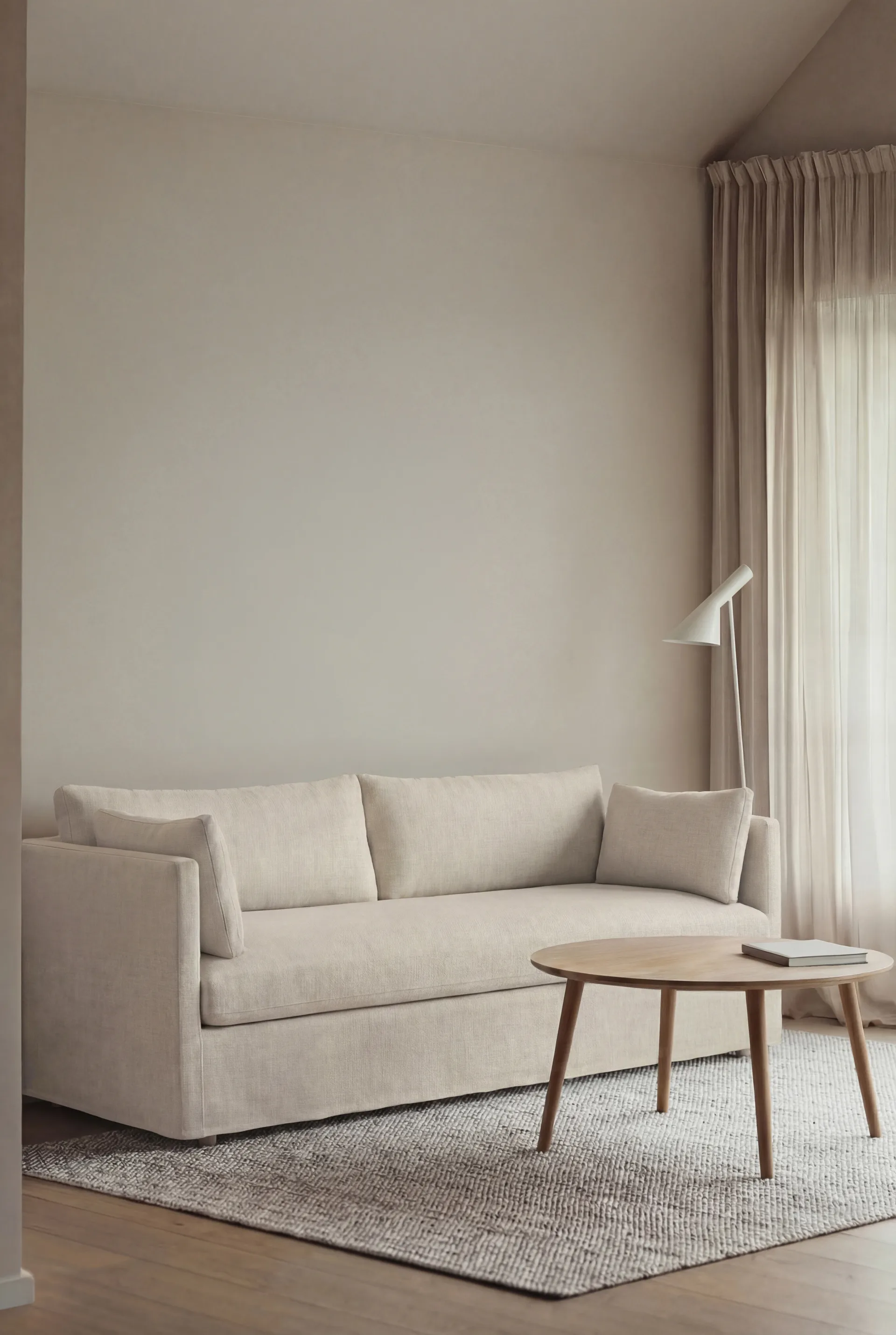 Linnevik καναπές, Oslo Nature 1540-Λευκή λαδωμένη δρυς, 3 θέσεων, με φούστα 1898