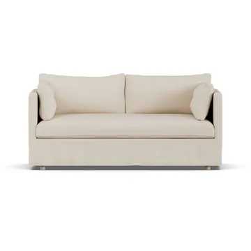Linnevik καναπές - Same Beige 6670-Λευκή λαδωμένη δρυς, 2 θέσεων, με φούστα - 1898