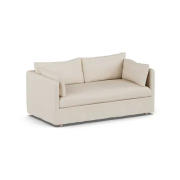 Linnevik καναπές - Same Beige 6670-Λευκή λαδωμένη δρυς, 2 θέσεων, με φούστα - 1898