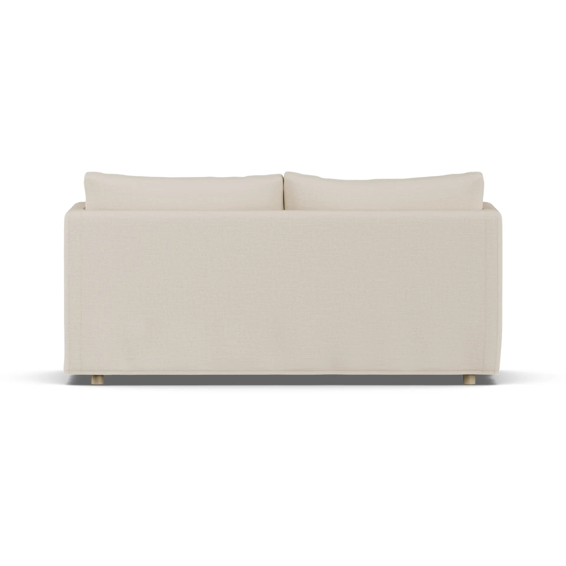 Linnevik καναπές, Same Beige 6670-Λευκή λαδωμένη δρυς, 2 θέσεων, με φούστα 1898