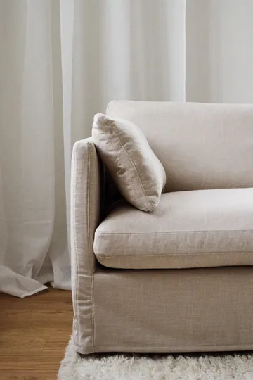 Linnevik καναπές - Same Beige 6670-Λευκή λαδωμένη δρυς, 2 θέσεων, με φούστα - 1898