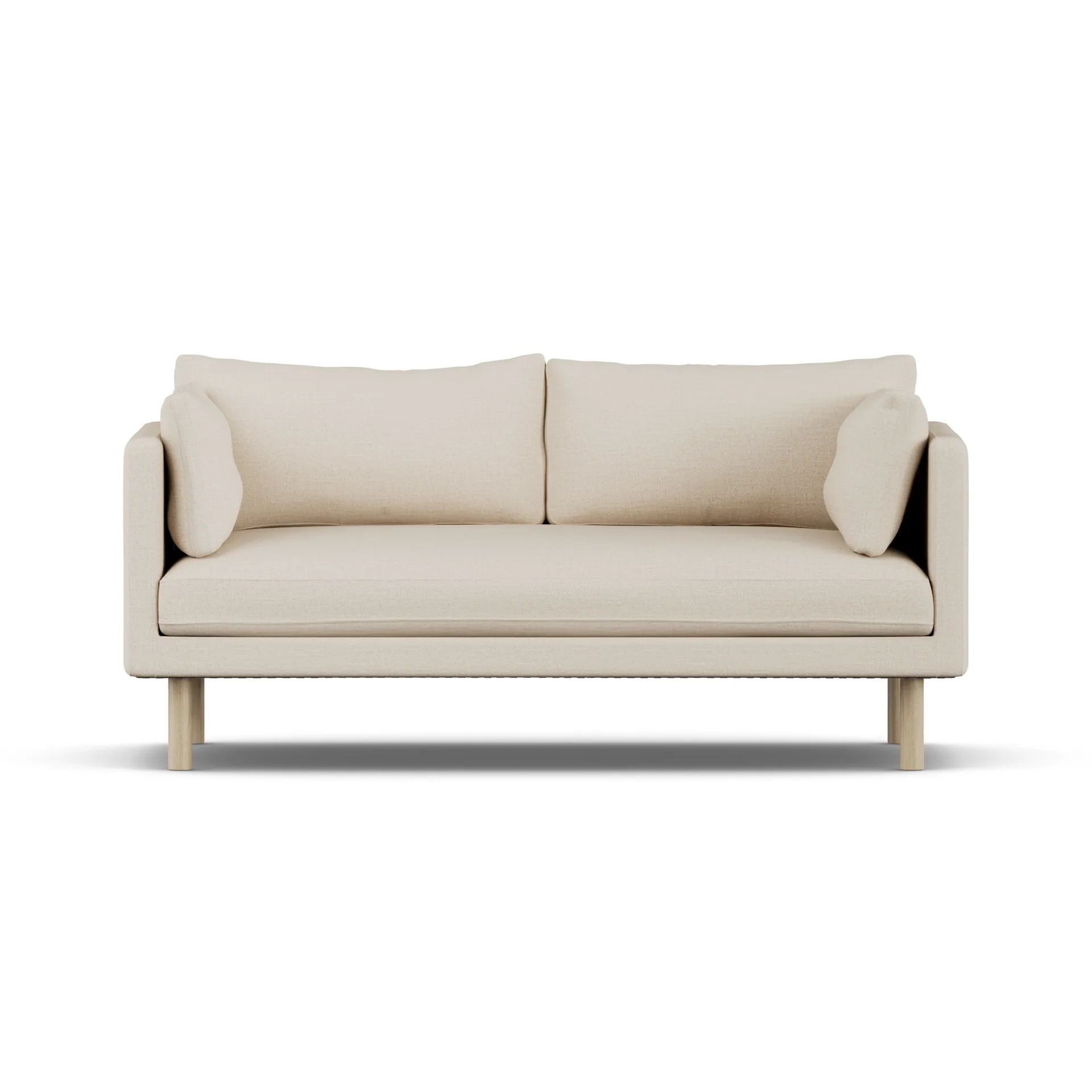Linnevik καναπές, Same Beige 6670-Λευκή λαδωμένη δρυς, 2 θέσεων, χωρίς φούστα 1898