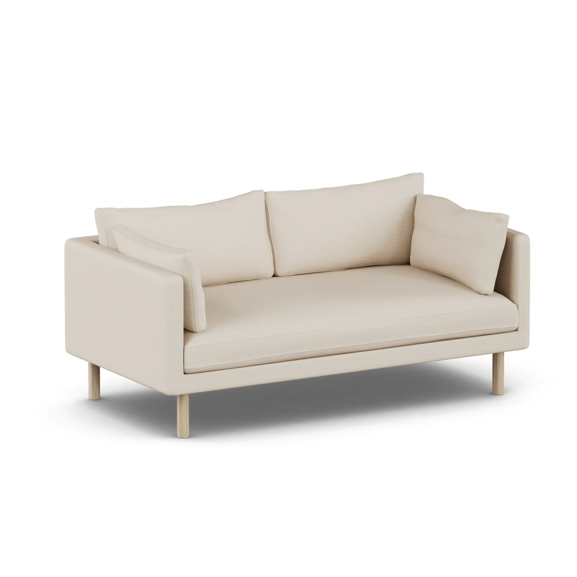Linnevik καναπές, Same Beige 6670-Λευκή λαδωμένη δρυς, 2 θέσεων, χωρίς φούστα 1898