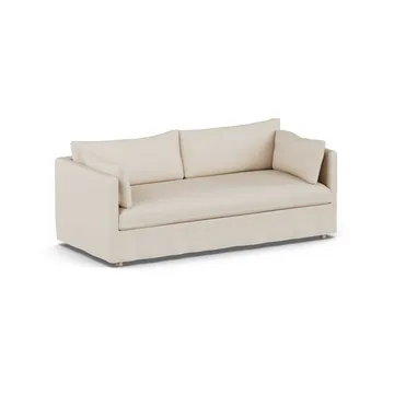 Linnevik καναπές - Same Beige 6670-Λευκή λαδωμένη δρυς, 3 θέσεων, με φούστα - 1898