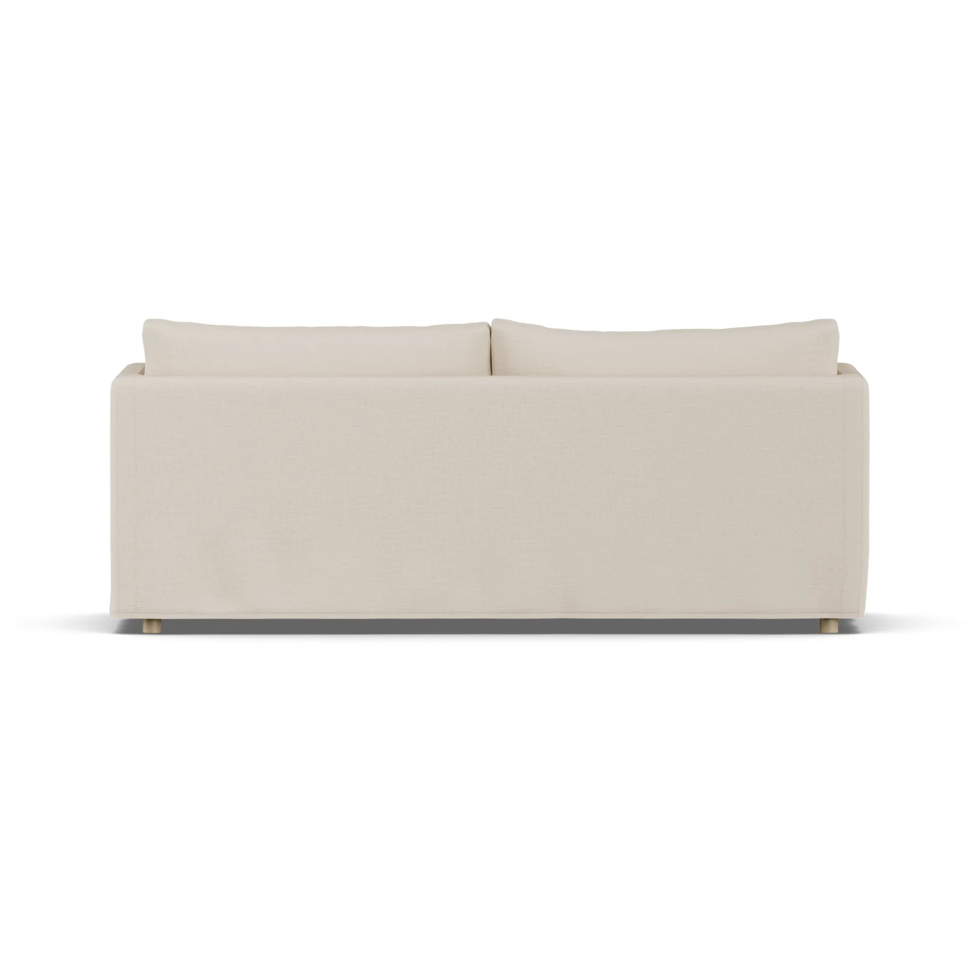 Linnevik καναπές, Same Beige 6670-Λευκή λαδωμένη δρυς, 3 θέσεων, με φούστα 1898
