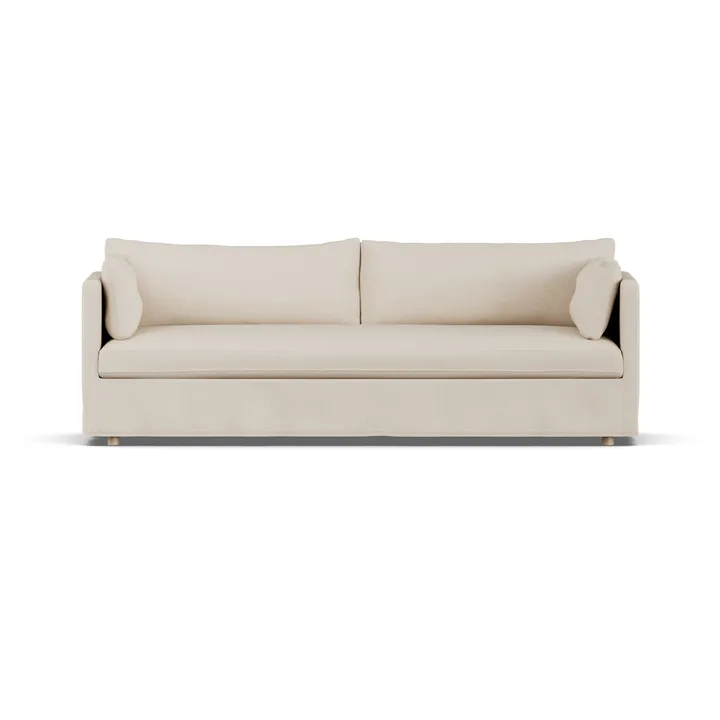 Linnevik καναπές - Same Beige 6670-Λευκή λαδωμένη δρυς, 4 θέσεων, με φούστα - 1898
