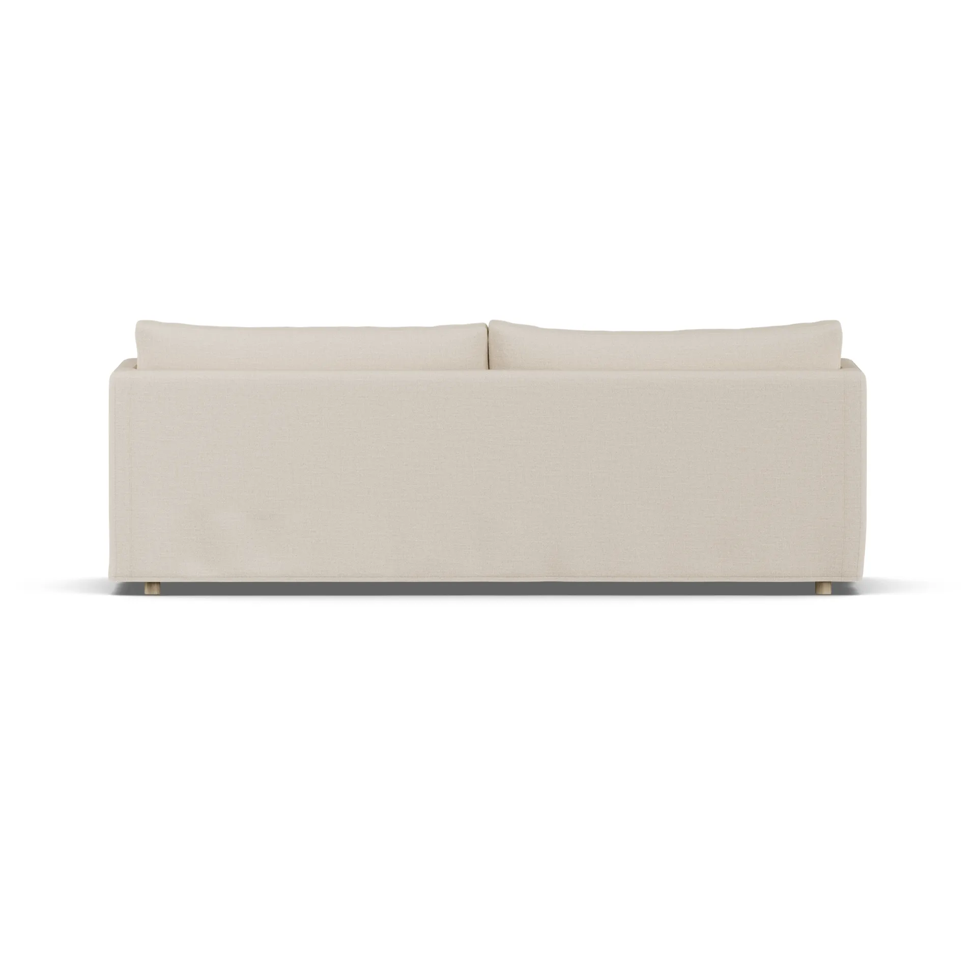 Linnevik καναπές, Same Beige 6670-Λευκή λαδωμένη δρυς, 4 θέσεων, με φούστα 1898