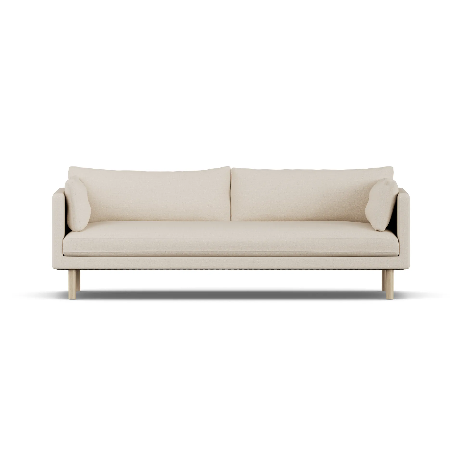 Linnevik καναπές, Same Beige 6670-Λευκή λαδωμένη δρυς, 4 θέσεων, χωρίς φούστα 1898