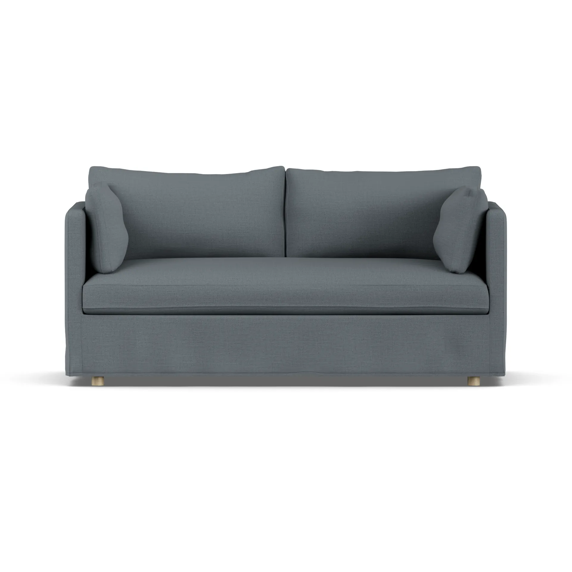 Linnevik καναπές, Same Blue 6678-Λευκή λαδωμένη δρυς, 2 θέσεων, με φούστα 1898