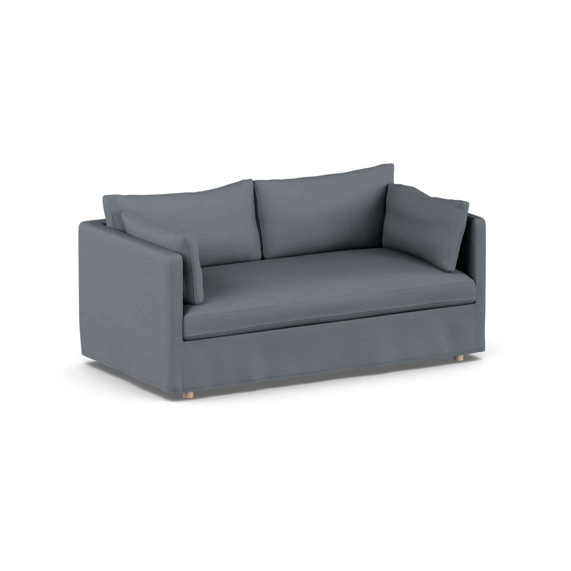 Linnevik καναπές, Same Blue 6678-Λευκή λαδωμένη δρυς, 2 θέσεων, με φούστα 1898