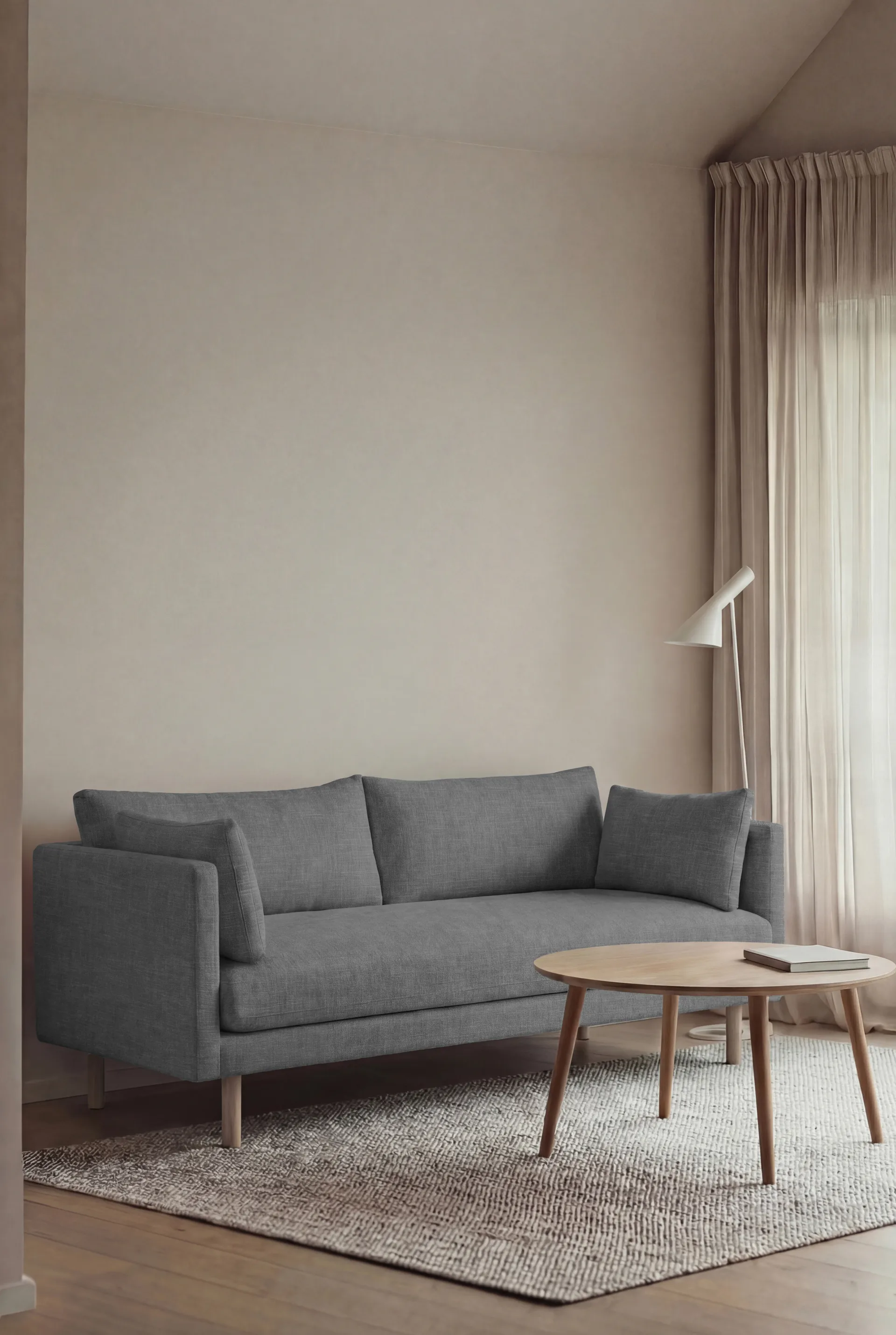 Linnevik καναπές, Same Blue 6678-Λευκή λαδωμένη δρυς, 2 θέσεων 1898