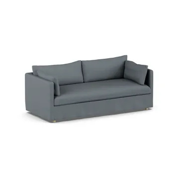 Linnevik καναπές - Same Blue 6678-Λευκή λαδωμένη δρυς, 3 θέσεων, με φούστα - 1898