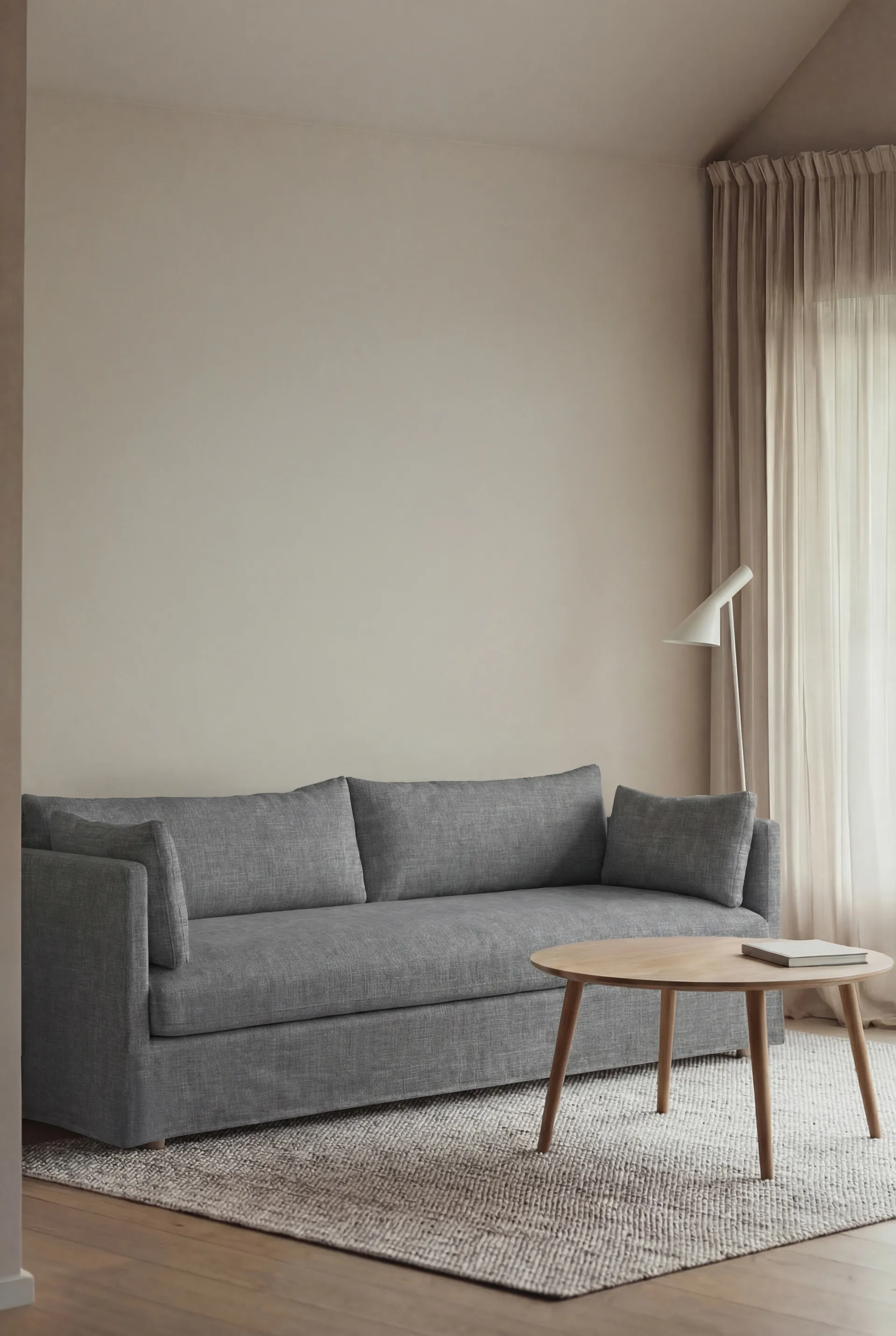 Linnevik καναπές, Same Blue 6678-Λευκή λαδωμένη δρυς, 4 θέσεων, με φούστα 1898