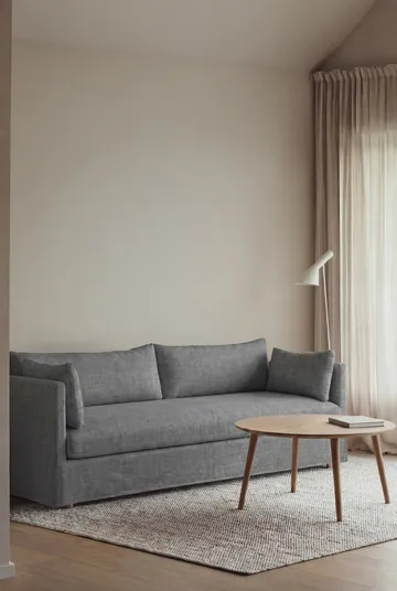 Linnevik καναπές - Same Blue 6678-Λευκή λαδωμένη δρυς, 4 θέσεων, με φούστα - 1898