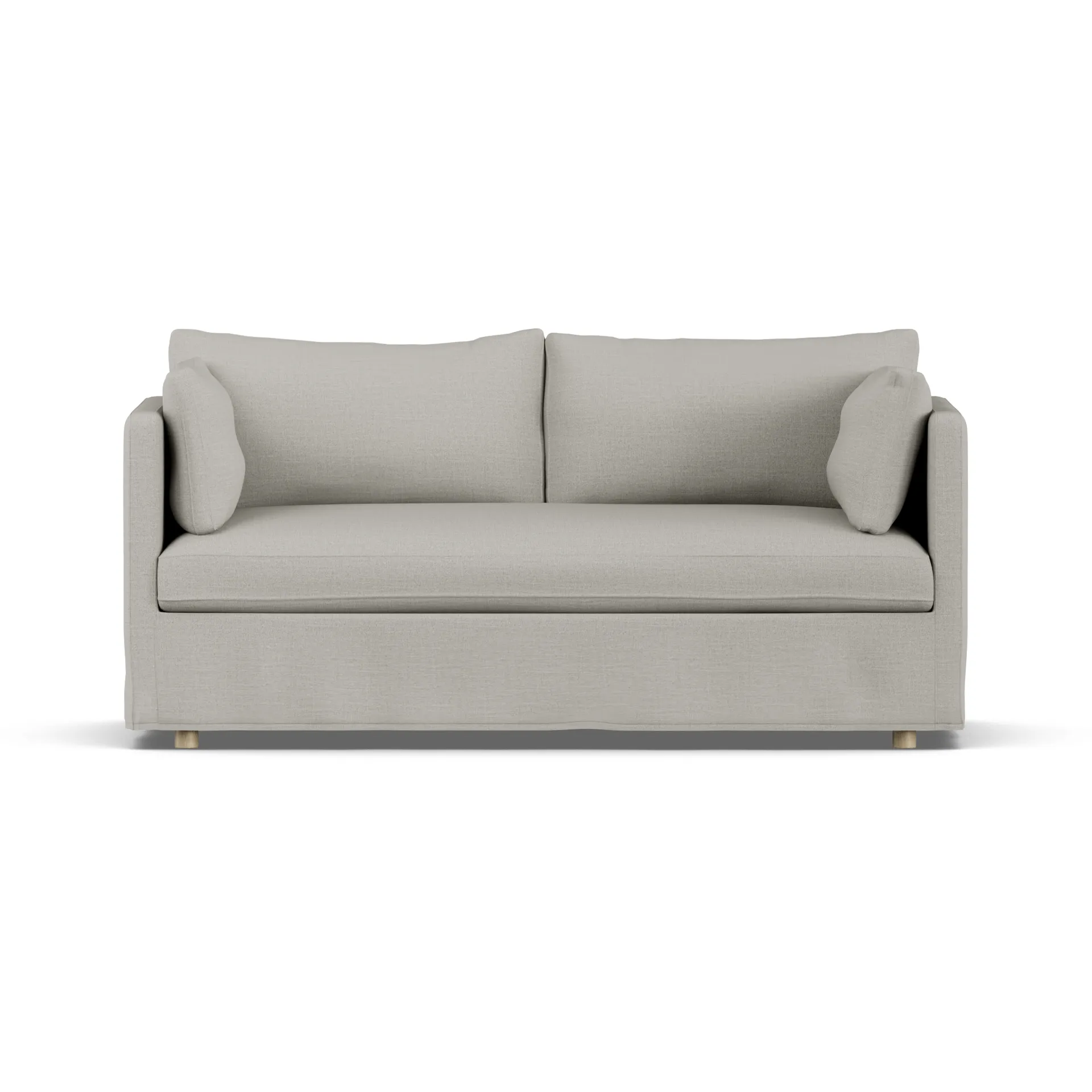 Linnevik καναπές, Same Grey 6673-Λευκή λαδωμένη δρυς, 2 θέσεων, με φούστα 1898