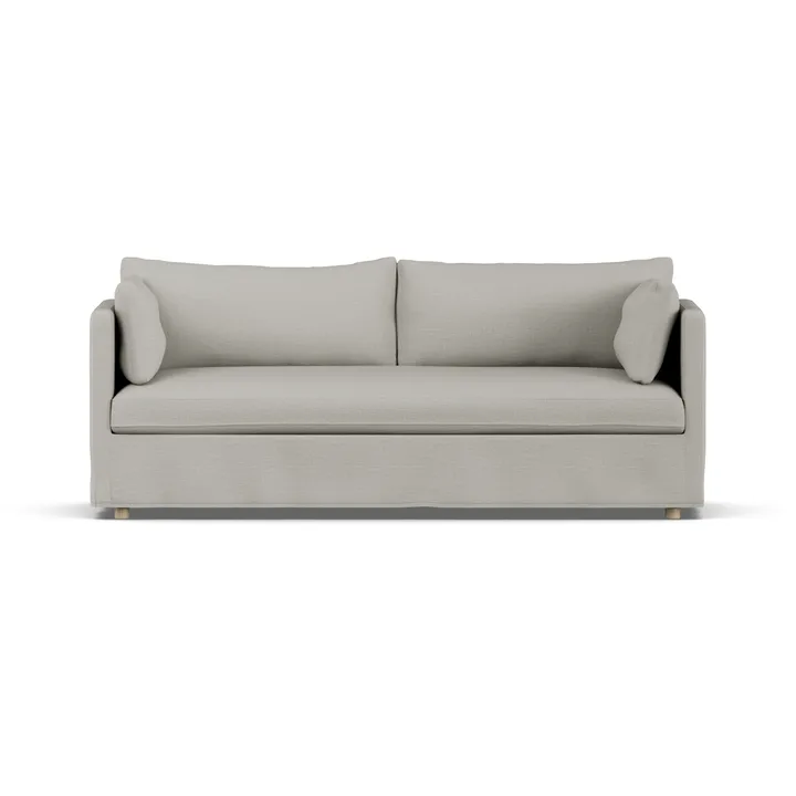 Linnevik καναπές - Same Grey 6673-Λευκή λαδωμένη δρυς, 3 θέσεων, με φούστα - 1898