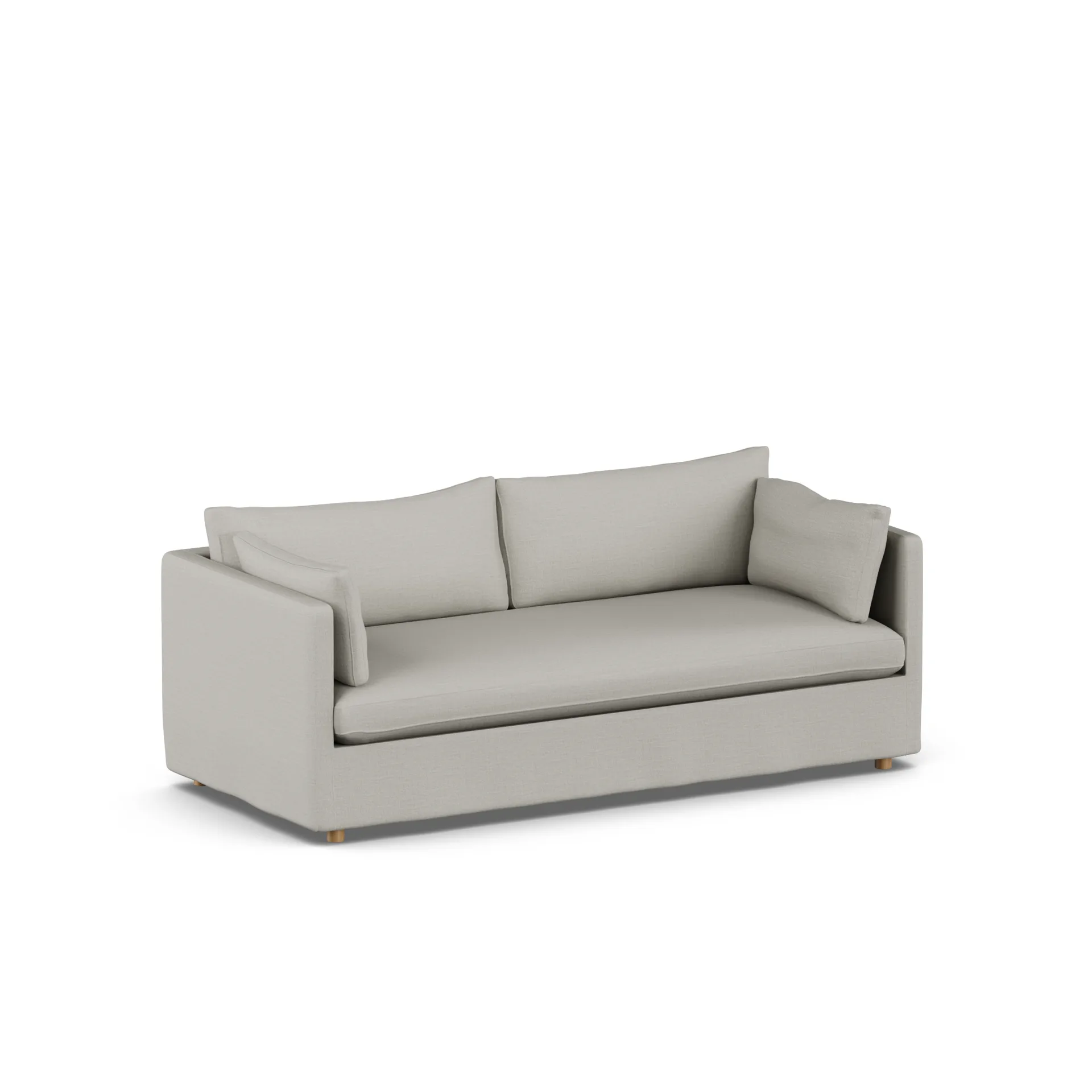 Linnevik καναπές, Same Grey 6673-Λευκή λαδωμένη δρυς, 3 θέσεων, με φούστα 1898