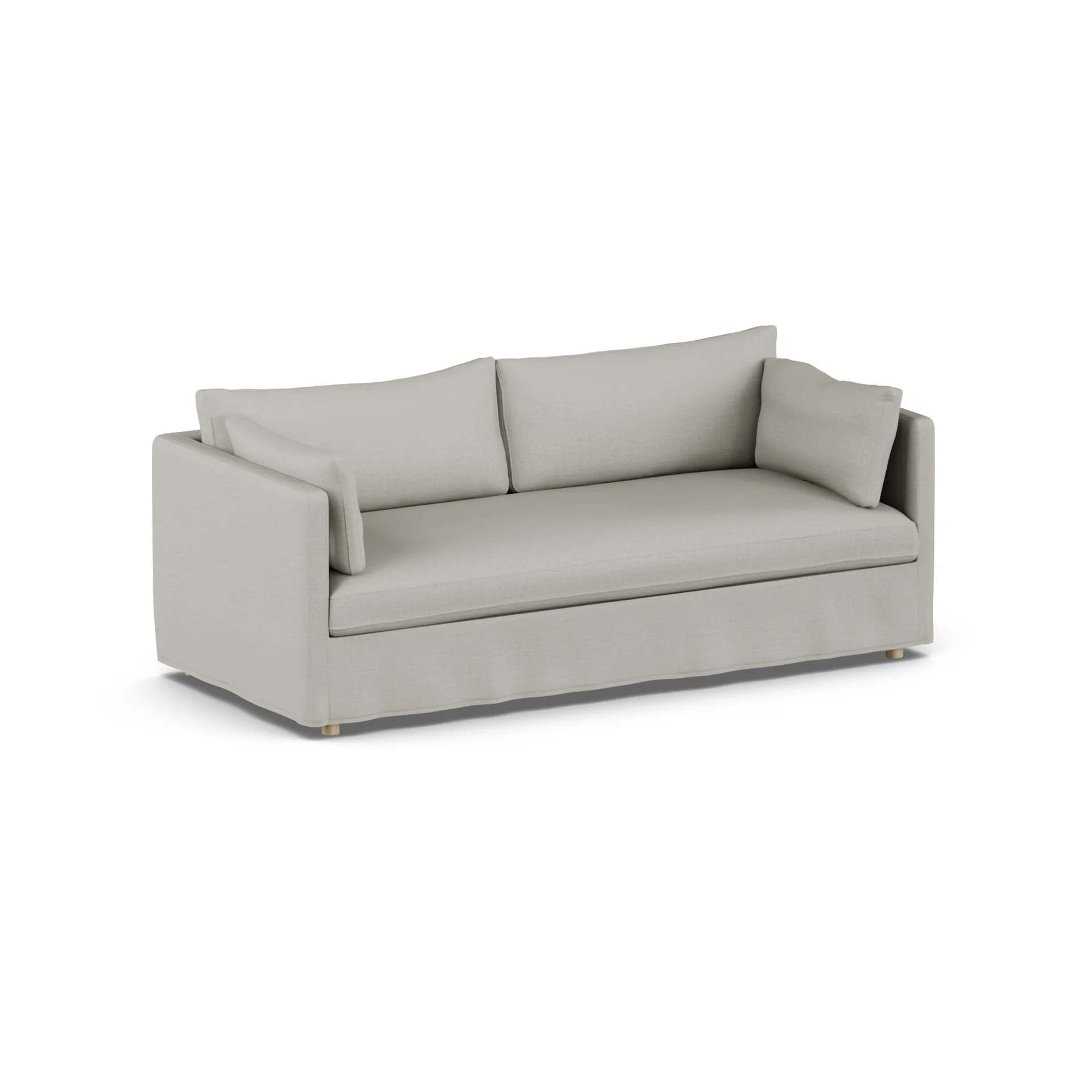 Linnevik καναπές, Same Grey 6673-Λευκή λαδωμένη δρυς, 3 θέσεων, με φούστα 1898