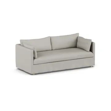 Linnevik καναπές - Same Grey 6673-Λευκή λαδωμένη δρυς, 3 θέσεων, με φούστα - 1898