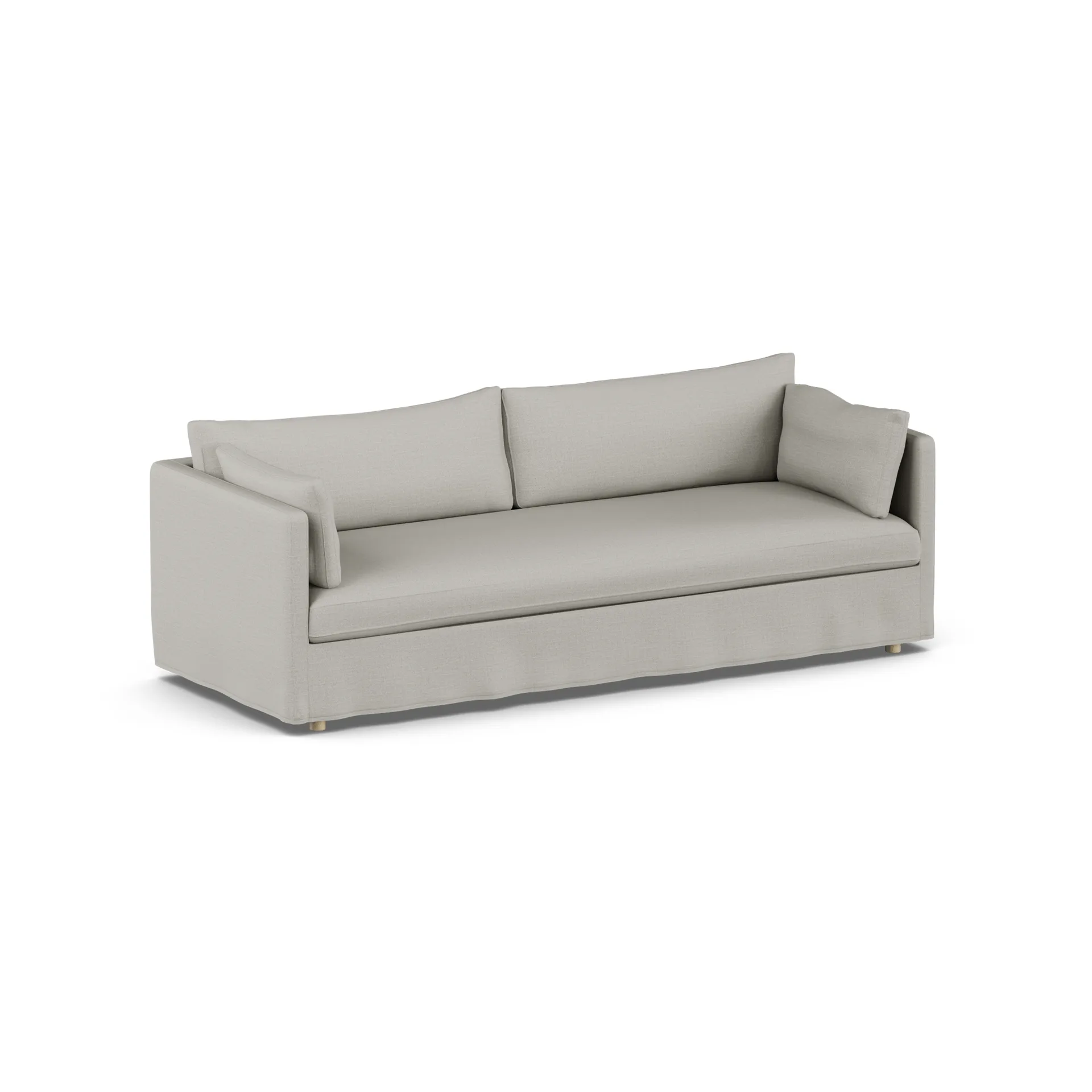 Linnevik καναπές, Same Grey 6673-Λευκή λαδωμένη δρυς, 4 θέσεων, με φούστα 1898