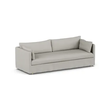 Linnevik καναπές - Same Grey 6673-Λευκή λαδωμένη δρυς, 4 θέσεων, με φούστα - 1898