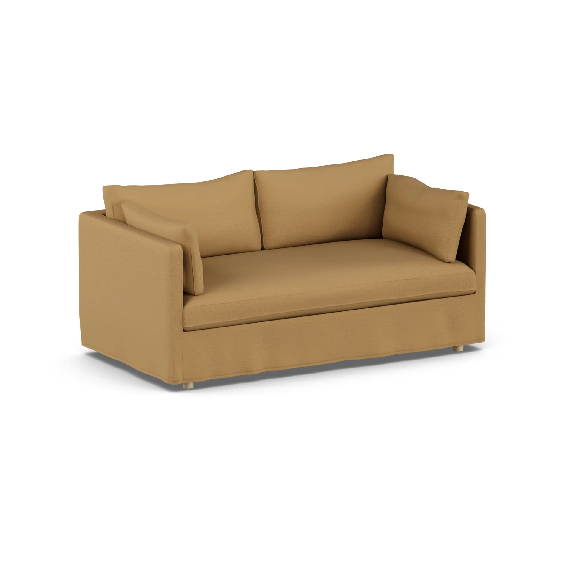 Linnevik καναπές, Same Ochre 6676-Λευκή λαδωμένη δρυς, 2 θέσεων, με φούστα 1898