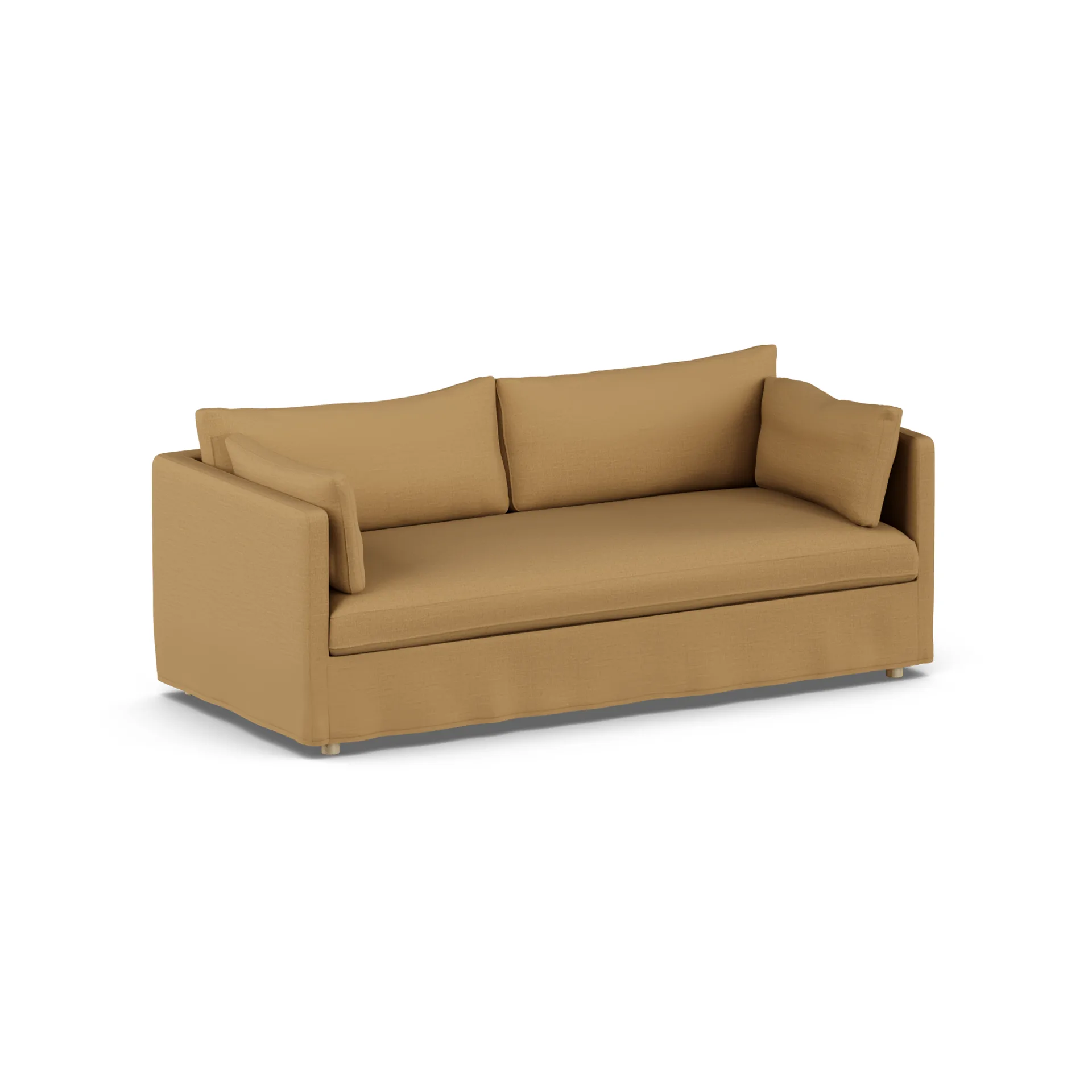 Linnevik καναπές, Same Ochre 6676-Λευκή λαδωμένη δρυς, 3 θέσεων, με φούστα 1898