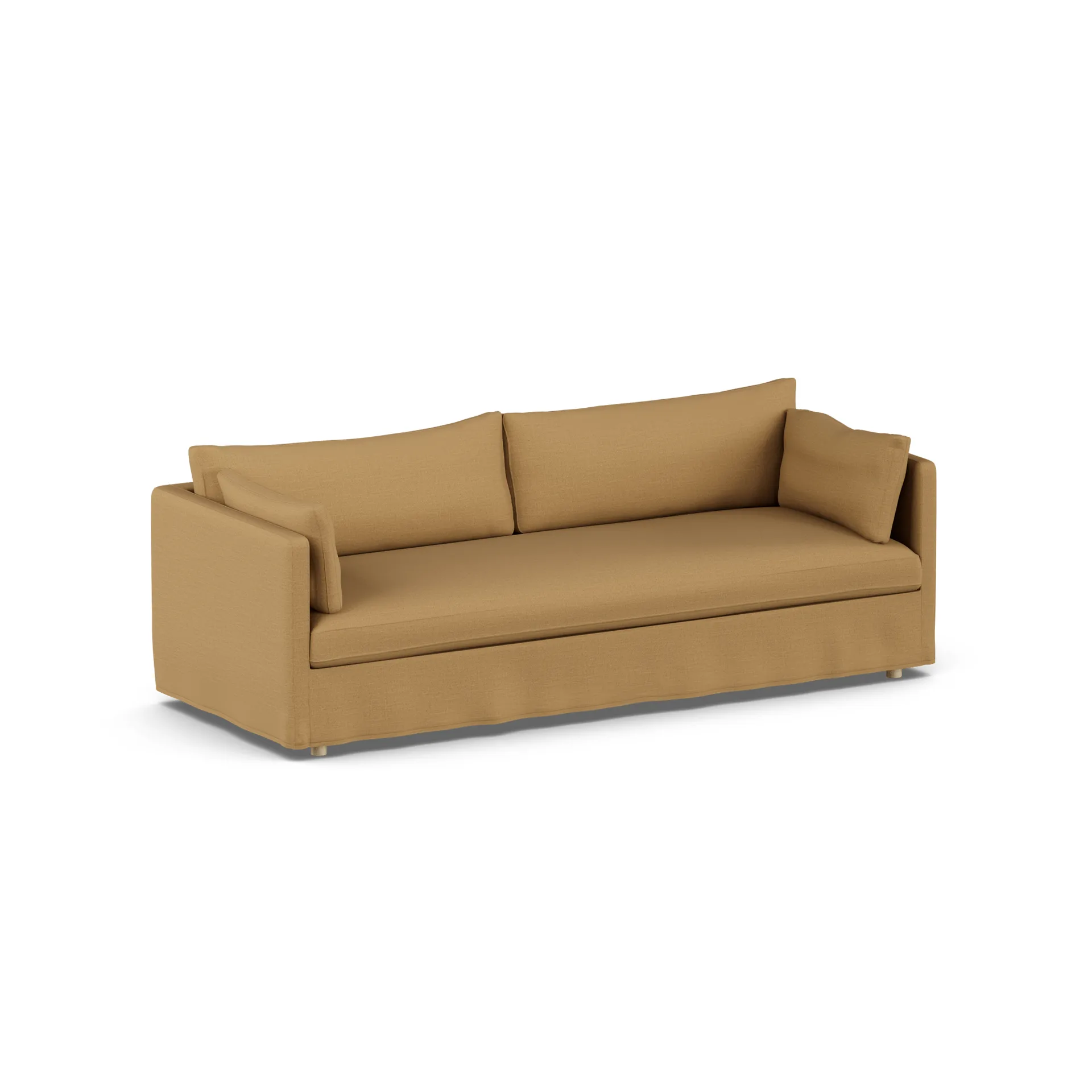 Linnevik καναπές, Same Ochre 6676-Λευκή λαδωμένη δρυς, 4 θέσεων, με φούστα 1898
