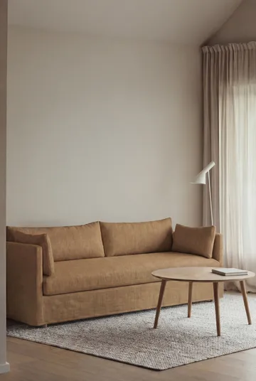 Linnevik καναπές - Same Ochre 6676-Λευκή λαδωμένη δρυς, 4 θέσεων, με φούστα - 1898