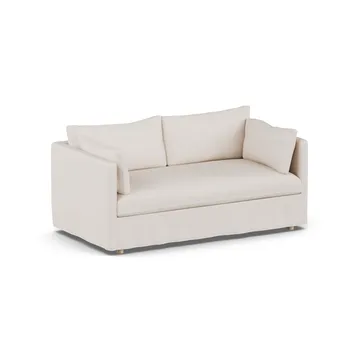 Linnevik καναπές - Same Off White 6671-Λευκή λαδωμένη δρυς, 2 θέσεων, με φούστα - 1898