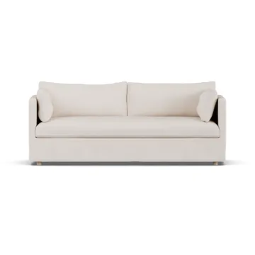 Linnevik καναπές - Same Off White 6671-Λευκή λαδωμένη δρυς, 3 θέσεων, με φούστα - 1898