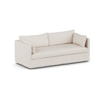 Linnevik καναπές - Same Off White 6671-Λευκή λαδωμένη δρυς, 3 θέσεων, με φούστα - 1898