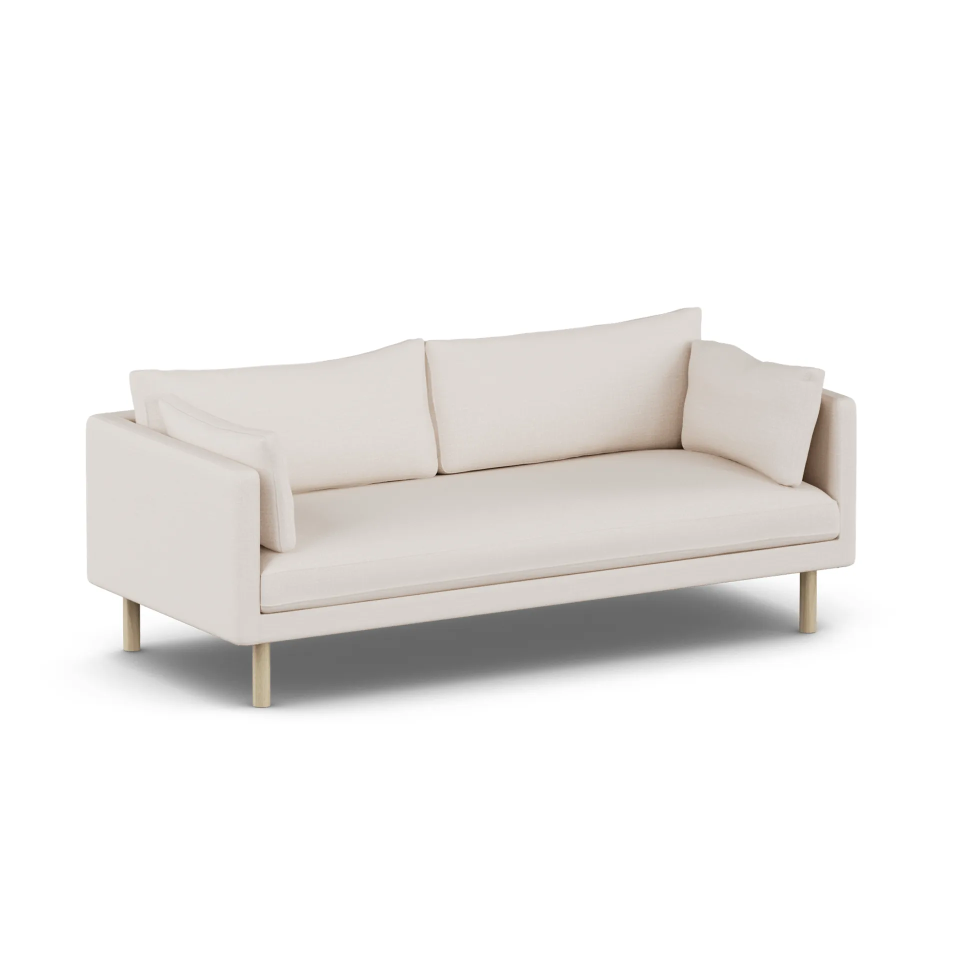 Linnevik καναπές, Same Off White 6671-Λευκή λαδωμένη δρυς, 3 θέσεων, χωρίς φούστα 1898