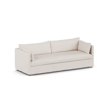 Linnevik καναπές - Same Off White 6671-Λευκή λαδωμένη δρυς, 4 θέσεων, με φούστα - 1898