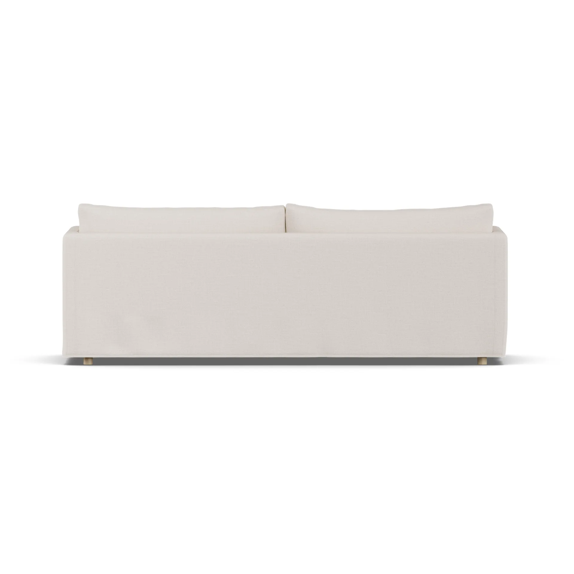 Linnevik καναπές, Same Off White 6671-Λευκή λαδωμένη δρυς, 4 θέσεων, με φούστα 1898